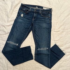Rag & bone dark distressed skinny jeans